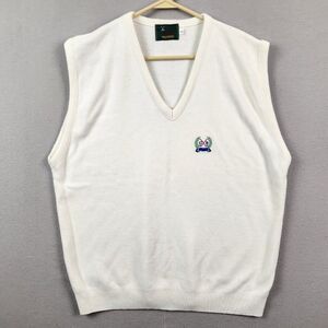 Vintage Chip Beck Golf Collection Sweater Vest White Men's Large V Neck